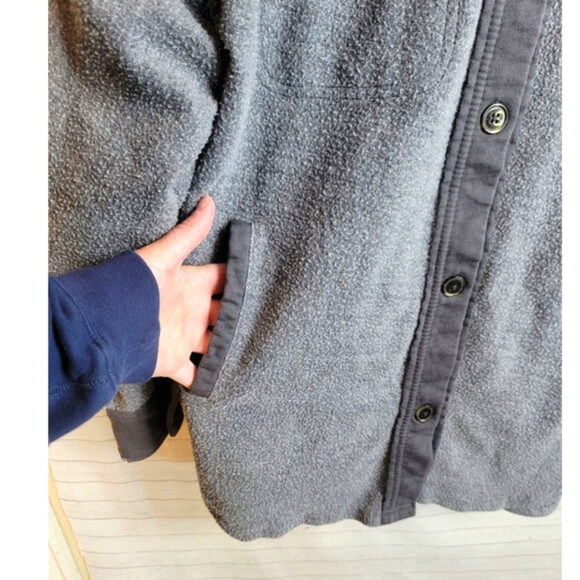 Free People Ruby Gray Fleece Jacket Shacket, sz Small - Picture 7 of 15